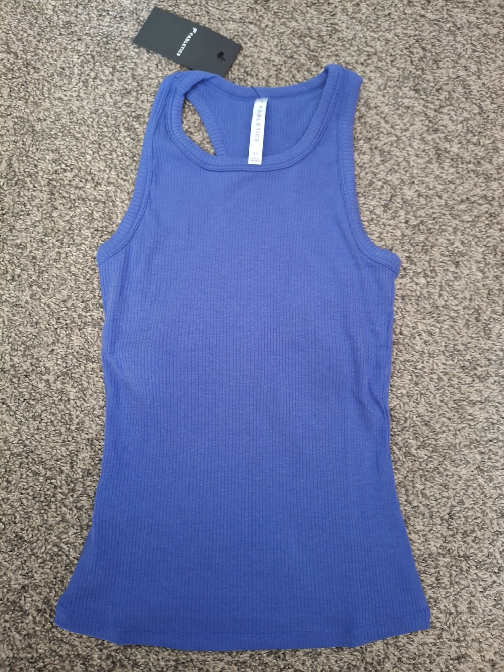 Fabletics Royal Blue Ribbed Racerback Tank